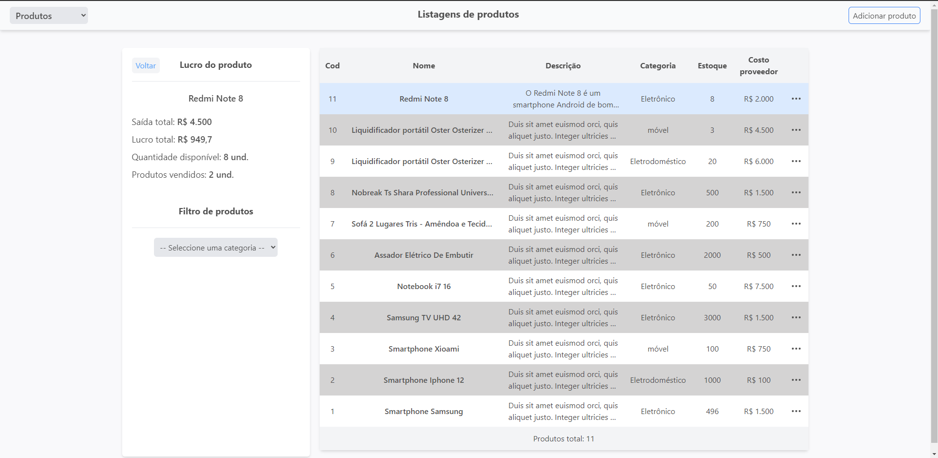 Stock management app